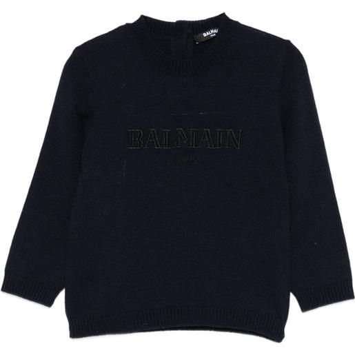 Balmain Kids top con logo - blu