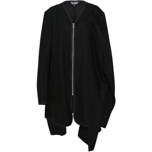 Black Comme Des Garçons mantella con zip - nero