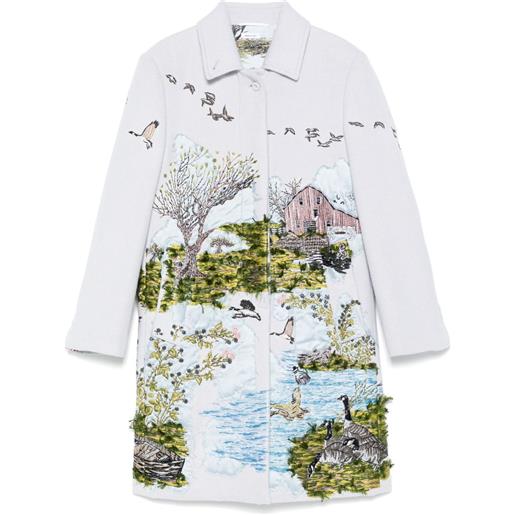 Thom Browne cappotto con applicazione - blu