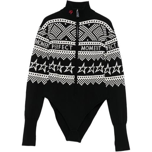 Perfect Moment body con intarsio - nero