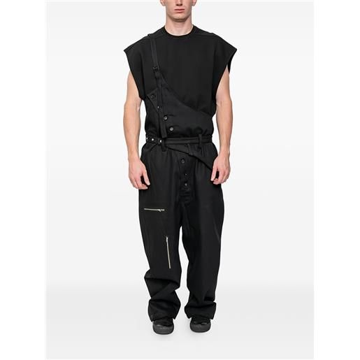 Joe Chia salopette vorian con bottoni - nero