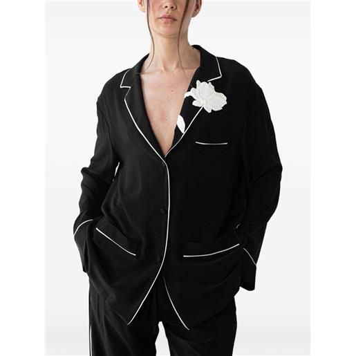 Valentino Garavani top pigiama con dettaglio a fiori - nero