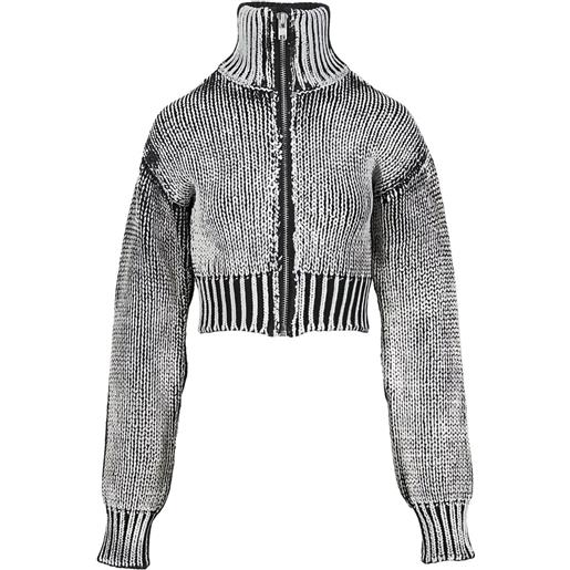 Vaquera cardigan con zip - nero