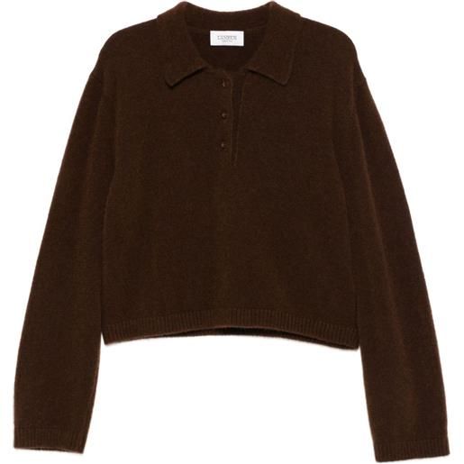 Laneus polo con bottoni - marrone