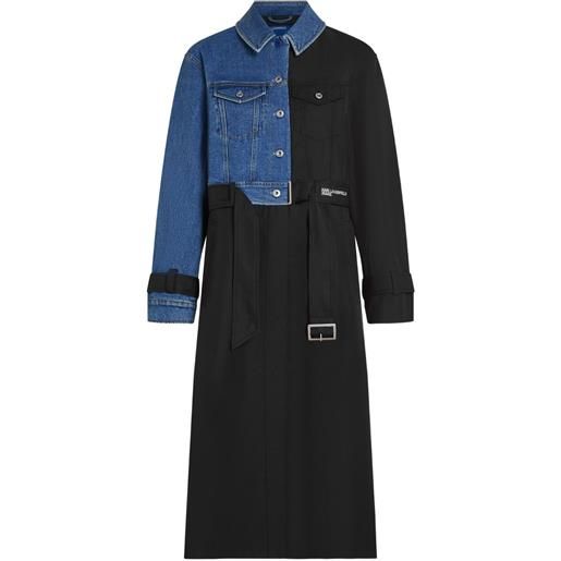 Karl Lagerfeld Jeans trench con cintura - blu