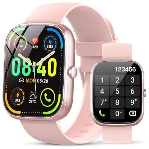 taopodo 2025 smartwatch donna, 1.91'' orologio smartwatch con effettua/risposta chiamate, 115+ modalità sportive fitness tracker con spo2/contapassi, impermeabile ip68 smart watch per ios android (rosa)