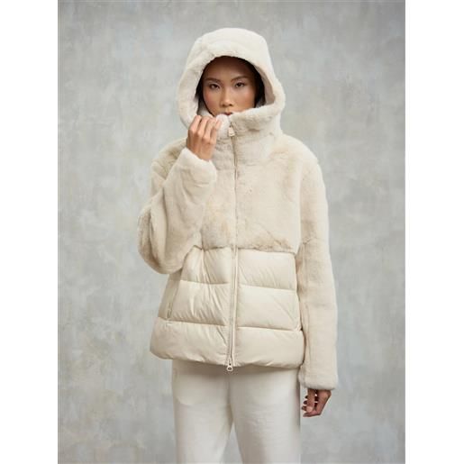 Blauer giubbotto nylon con pelliccia eco donna Blauer mod. Fanevil art. 25wbldc02178-006646 bianco 907