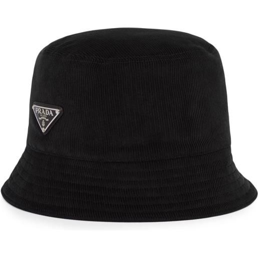Prada cappello bucket con logo - nero