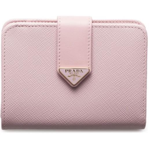 Prada portafoglio in pelle saffiano - rosa