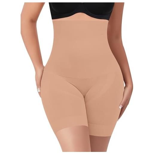 YARRCO shapewear guaina contenitiva donna pancia piatta guaina modellante snellente pantaloncini mutande contenitive intimo modellante (nero-smooth, xl)