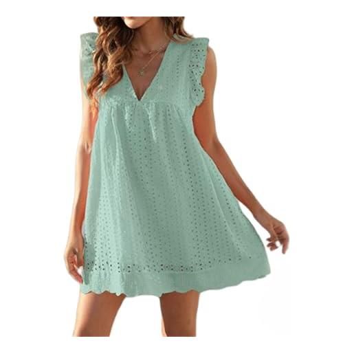 Generic pickelect - vestito pagliaccetto con pantaloncini, pagliaccetto da donna, vestito estivo 2025, tuta corta con pantaloncini integrati, verde chiaro, xl