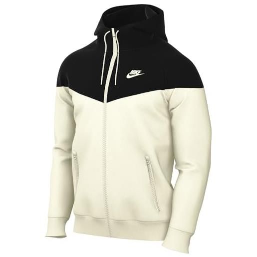 Nike m nk wvn lnd wr hd jkt hip length hooded, sail/black/sail, xl uomo