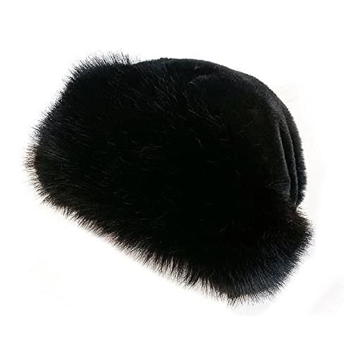 iSpchen berretto a cupola in pelliccia sintetica invernale da donna, cappello addensato caldo invernale con cappello in peluche invernale elasticizzato con protezione per le orecchie