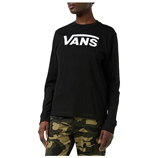 Vans flying v classic ls bf maglia a maniche lunghe, nero (black blk), 44 (taglia unica: large) donna