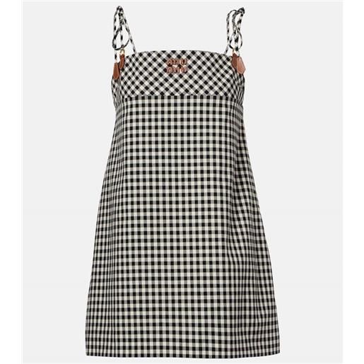 Miu Miu abito corto in cotone a quadri