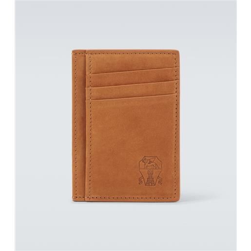 Brunello Cucinelli portacarte in suede
