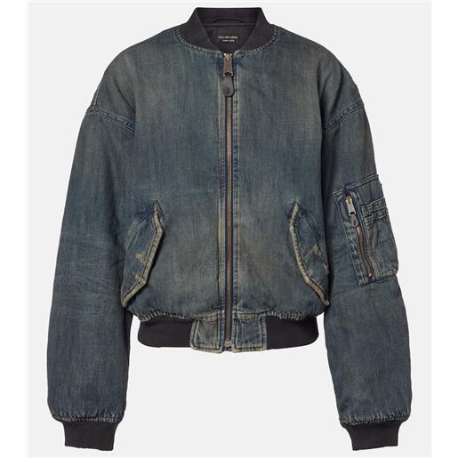 Balenciaga bomber in denim distressed