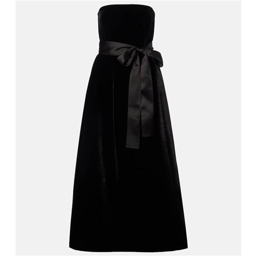Elie Saab abito lungo in velluto con cintura