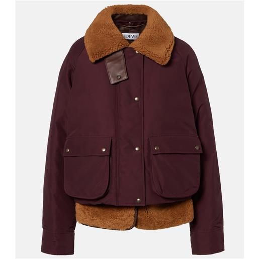 Loewe giacca imbottita in misto cotone con shearling