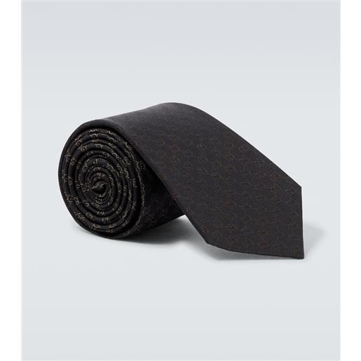 Gucci cravatta in jacquard di seta gg