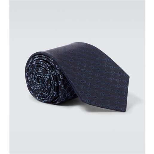 Gucci cravatta in jacquard di seta gg