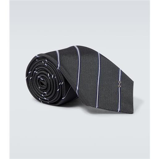 Gucci cravatta in jacquard di seta a righe