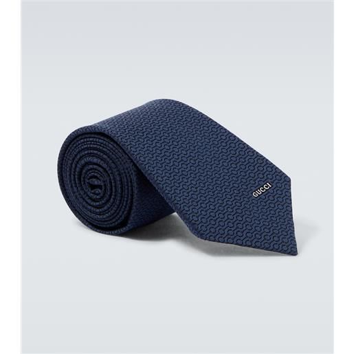 Gucci cravatta horsebit in jacquard di seta