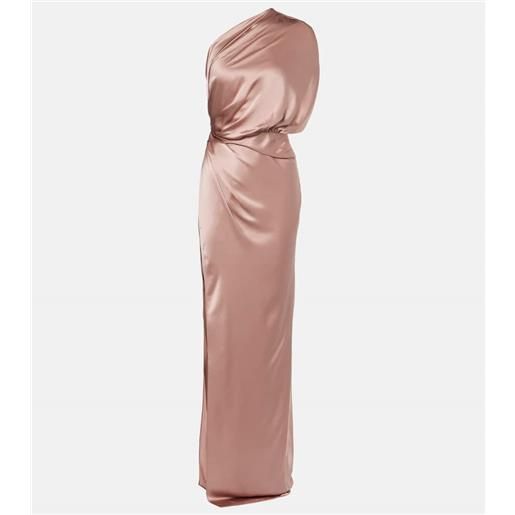 The Sei abito lungo monospalla in raso di seta