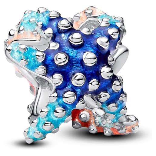 PANDORA moments 793817c01 - ciondolo a forma di stella marina colorata in argento sterling, 9,9x8,6x9,4 mm, argento sterling, nessuna pietra preziosa