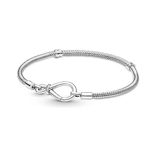 PANDORA bracciale moments in maglia snake in argento sterling con chiusura a sfioro, 19