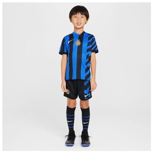 Nike divisa da calcio replica in 3 pezzi inter 2024/25 stadium per bambino/a - home, lyon blue/black/lyon blue/white, fn9227-440, l