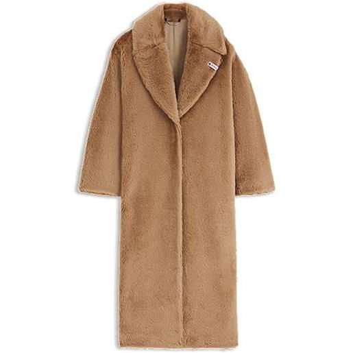 BOSS x steiff cappotto in lana e cotone testurizzati, marrone