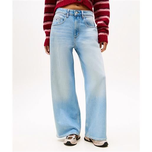 Tommy hilfiger jeans larghi a vita media light blue denim donna