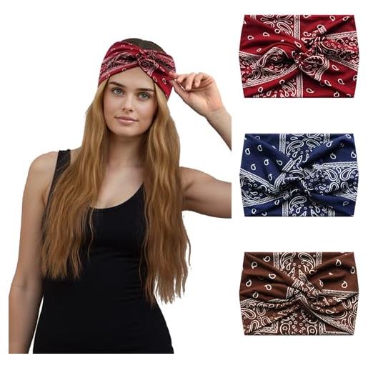 Alexis Leroy fascia per capelli donna 3 pezzi turbanti elastici moda casual set stile classico