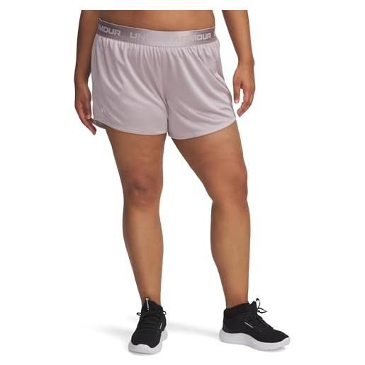 Under Armour tech play up shine shorts pantaloncini, (009) alba grigia / / nero, s donna