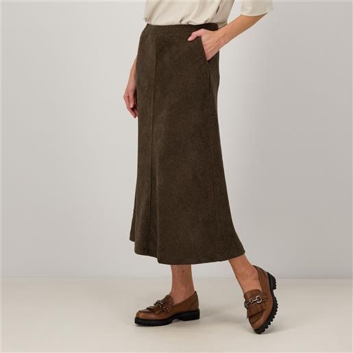 Bianca Della Torre gonna lunga in velluto a coste