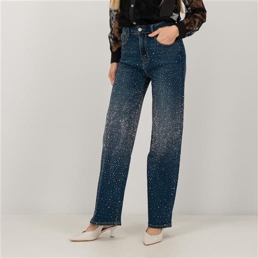 Angela Mele Milano jeans 5 tasche con strass