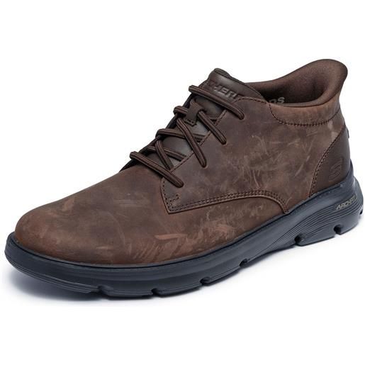 SKECHERS polacchini da uomo arch fit garza in pelle