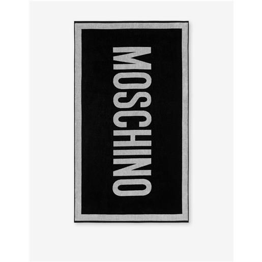 Moschino - telo mare in spugna stampato - nero
