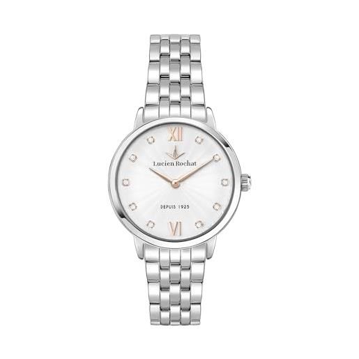 JewelryWe Orologio da taschino al quarzo dorato con catena portachiavi a forma di fiore, con clip, per uomo e donna, B, Moderno
