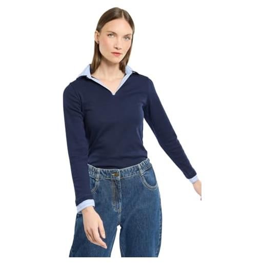 Armor-lux 71388_rls polo, seal stripe azzurro, xs donna