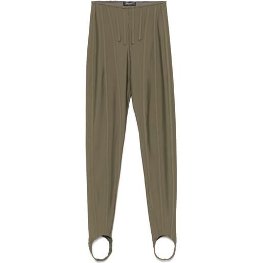 Mugler leggings con design a corpetto - verde