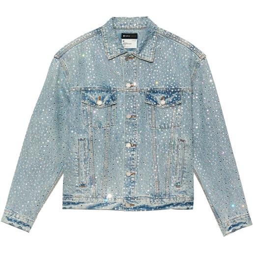 Purple Brand giacca denim con strass - blu