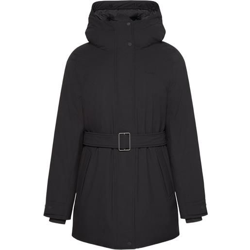 Calvin Klein giacca con cappuccio e cintura - nero