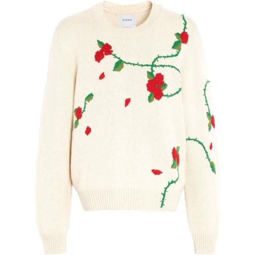 Barrie maglione in cashmere a fiori - toni neutri