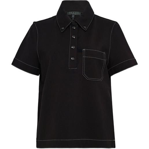 rag & bone polo irina con cuciture a contrasto - nero