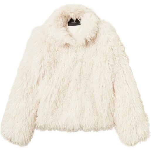 TWINSET giacca in pelliccia sintetica - toni neutri