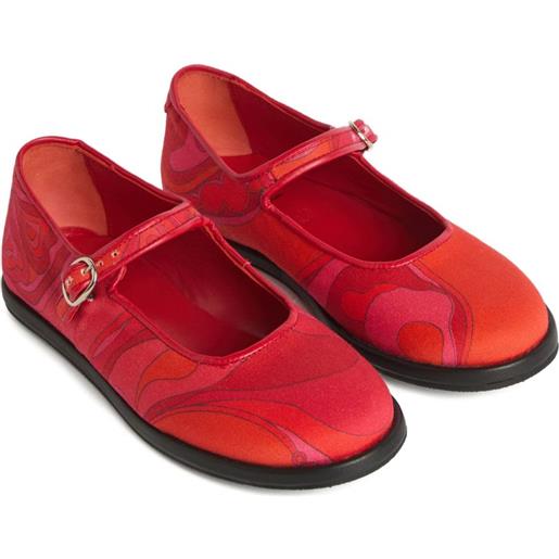 PUCCI Junior ballerine con stampa orchidee - rosso
