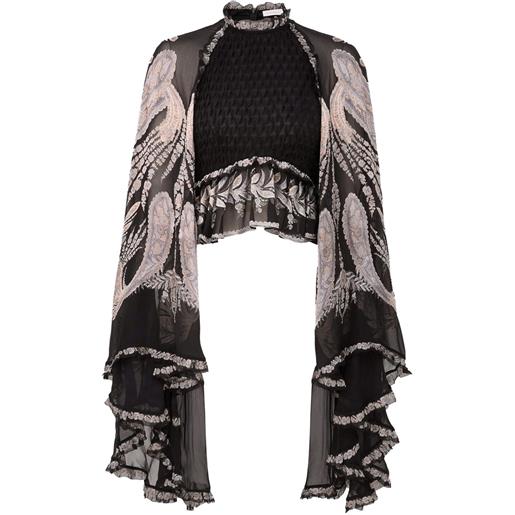 ZIMMERMANN blusa dream burnout con ruches - nero