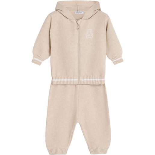 Brunello Cucinelli Kids felpa con motivo bernie e cappuccio - toni neutri